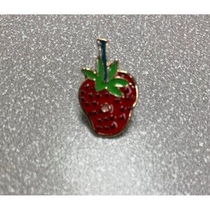 Strawberry enamel pin